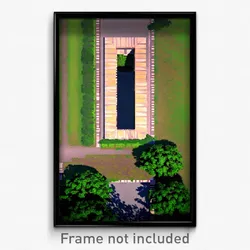 Pixel Art Poster - Rectangular Demesne (8 Bit Psychedelic Video Game Print)
