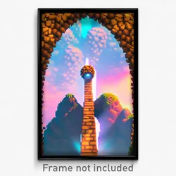 Pixel Art Poster - Nutty Portal (8 Bit Psychedelic Trippy Video Game Print)