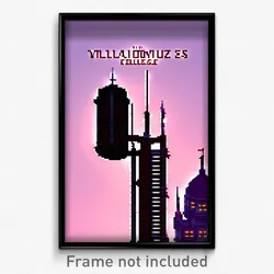 Pixel Art Poster - Villainous College (8 Bit Psychedelic Video Game Print)