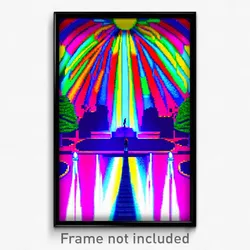 Pixel Art Poster - Colorful Demesne (8 Bit Psychedelic Trippy Video Game Print)