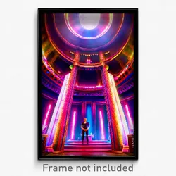 Pixel Art Poster - Vivacious Cistern (8 Bit Psychedelic Trippy Video Game Print)