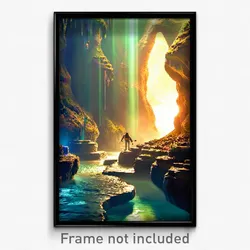 Pixel Art Poster - Fabulous Cavern (8 Bit Psychedelic Trippy Video Game Print)