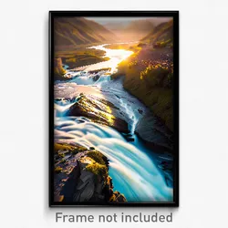 Pixel Art Poster - Abandoned Rapids (8 Bit Psychedelic Trippy Video Game Print)