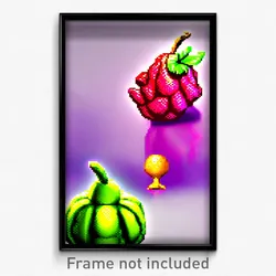 Pixel Art Poster - Fruity Gambit (8 Bit Psychedelic Trippy Video Game Print)