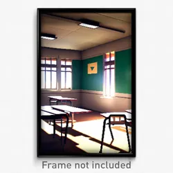 Pixel Art Poster - Dangerous Classroom (8 Bit Psychedelic Video Game Print)