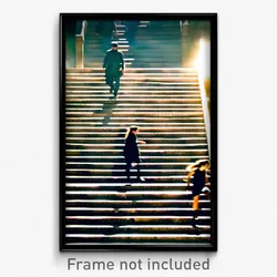 Pixel Art Poster - Crowded Steps (8 Bit Psychedelic Trippy Video Game Print)
