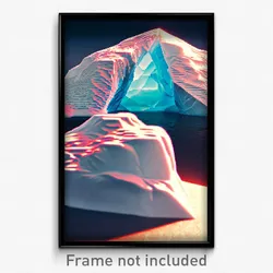 Pixel Art Poster - Glossy Iceberg (8 Bit Psychedelic Trippy Video Game Print)