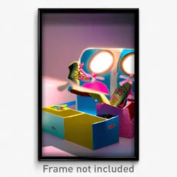 Pixel Art Poster - Unusual Shoebox (8 Bit Psychedelic Trippy Video Game Print)