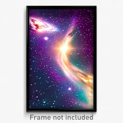 Pixel Art Poster - Awesome Galaxy (8 Bit Psychedelic Trippy Video Game Print)