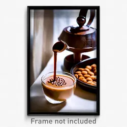 Pixel Art Poster - Distinct Brown Sugar Milk Tea (8 Bit Video Game Print)