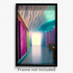 Pixel Art Poster - Wavy Hall (8 Bit Psychedelic Trippy Weird Video Game Print)