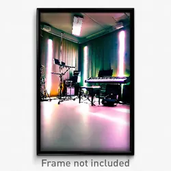 Pixel Art Poster - Familiar Music Studio (8 Bit Psychedelic Video Game Print)