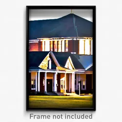 Pixel Art Poster - Rural Courthouse (8 Bit Psychedelic Trippy Video Game Print)