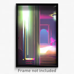Pixel Art Poster - Hidden Room (8 Bit Psychedelic Trippy Weird Video Game Print)