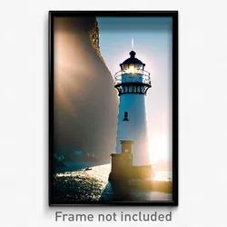 Pixel Art Poster - Jaw Dropping Lighthouse (8 Bit Psychedelic Video Game Print)