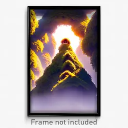 Pixel Art Poster - Harmonious Burrow (8 Bit Psychedelic Trippy Video Game Print)