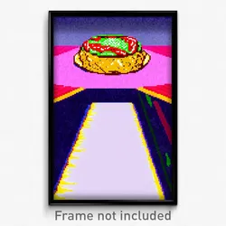 Pixel Art Poster - Buoyant Tostada (8 Bit Psychedelic Trippy Video Game Print)