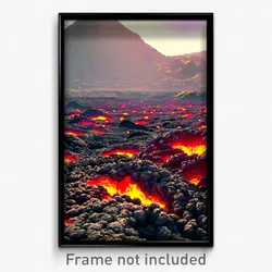 Pixel Art Poster - Coarse Lava Fields (8 Bit Psychedelic Video Game Print)