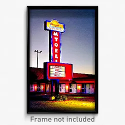 Pixel Art Poster - Famous Motel (8 Bit Psychedelic Trippy Video Game Print)