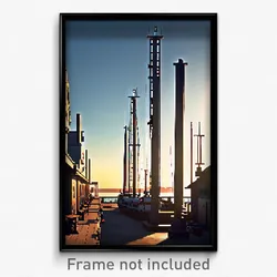 Pixel Art Poster - Modest Shipyard (8 Bit Psychedelic Trippy Video Game Print)