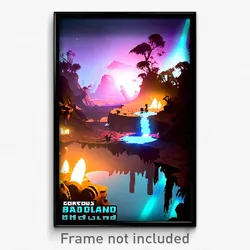 Pixel Art Poster - Gorgeous Badland (8 Bit Psychedelic Trippy Video Game Print)