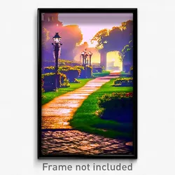 Pixel Art Poster - Antique Path (8 Bit Psychedelic Trippy Video Game Print)