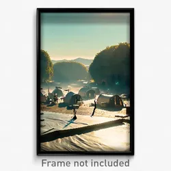Pixel Art Poster - Clear Encampment (8 Bit Psychedelic Trippy Video Game Print)