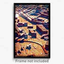 Pixel Art Poster - Busy Brickyard (8 Bit Psychedelic Trippy Video Game Print)