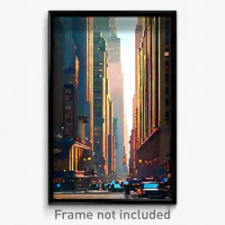 Pixel Art Poster - Gigantic New York (8 Bit Psychedelic Trippy Video Game Print)