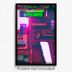 Pixel Art Poster - Dirty Video Game (8 Bit Psychedelic Trippy Video Game Print)
