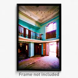Pixel Art Poster - Abandoned Hotel (8 Bit Psychedelic Trippy Video Game Print)