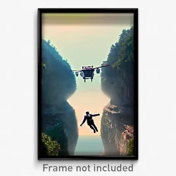 Pixel Art Poster - Insane Landing (8 Bit Psychedelic Trippy Video Game Print)