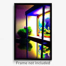 Pixel Art Poster - Extra Small Aquarium (8 Bit Psychedelic Video Game Print)