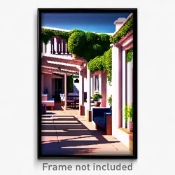 Pixel Art Poster - Homely Terrace (8 Bit Psychedelic Trippy Video Game Print)
