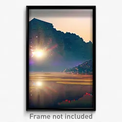 Pixel Art Poster - Reflecting Earthquake (8 Bit Psychedelic Video Game Print)