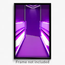 Pixel Art Poster - Purple Landing (8 Bit Psychedelic Trippy Video Game Print)