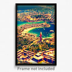 Pixel Art Poster - Crowded Cay (8 Bit Psychedelic Trippy Weird Video Game Print)