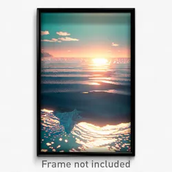 Pixel Art Poster - Artistic Sea (8 Bit Psychedelic Trippy Video Game Print)