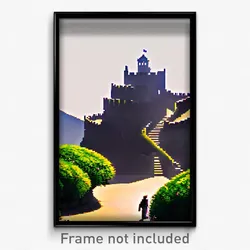 Pixel Art Poster - Subtle Fortress (8 Bit Psychedelic Trippy Video Game Print)