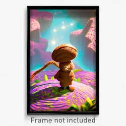 Pixel Art Poster - Nutty Mind Journey (8 Bit Psychedelic Video Game Print)