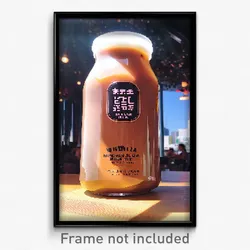 Pixel Art Poster - Digital Brown Sugar Milk Tea (8 Bit Video Game Print)