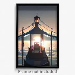 Pixel Art Poster - Stupendous Mooring (8 Bit Psychedelic Video Game Print)