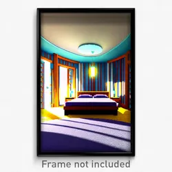 Pixel Art Poster - Harmonious Bedroom (8 Bit Psychedelic Video Game Print)