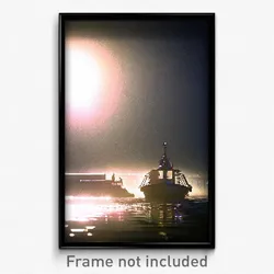 Pixel Art Poster - Dangerous Mooring (8 Bit Psychedelic Trippy Video Game Print)