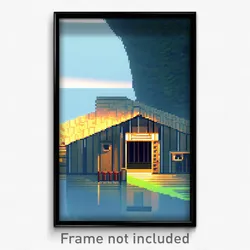Pixel Art Poster - Puzzling Shelter (8 Bit Psychedelic Trippy Video Game Print)