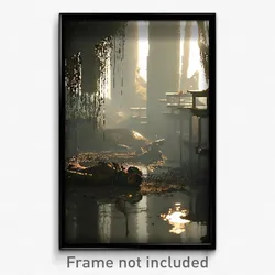 Pixel Art Poster - Murky Resting Place (8 Bit Psychedelic Video Game Print)