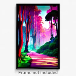 Pixel Art Poster - Villainous Woods (8 Bit Psychedelic Trippy Video Game Print)