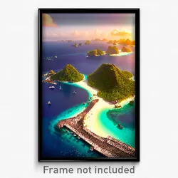 Pixel Art Poster - Busy Archipelago (8 Bit Psychedelic Trippy Video Game Print)