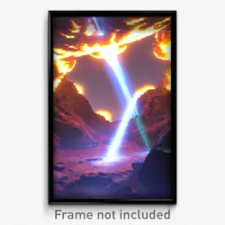 Pixel Art Poster - Basic Rift (8 Bit Psychedelic Trippy Weird Video Game Print)