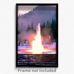 Pixel Art Poster - Crowded Geyser (8 Bit Psychedelic Trippy Video Game Print)